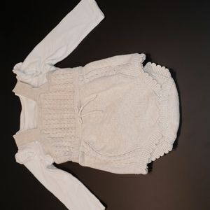 NWT cream knit baby rompers with shirt